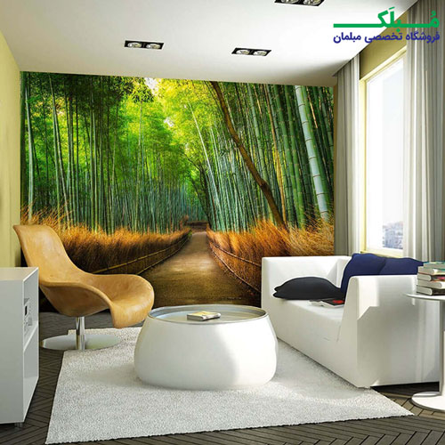 پوستر دیواری 4 تکه طرح جنگل بامبو 1WALL مدل W4P-BAMBOO-001